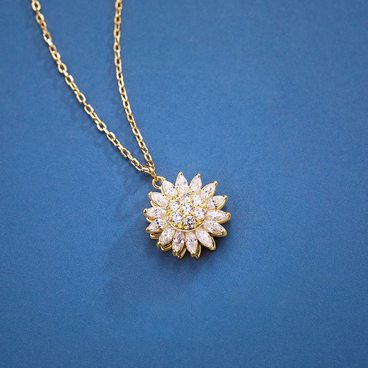 🌻Rotating Sunflower Necklace