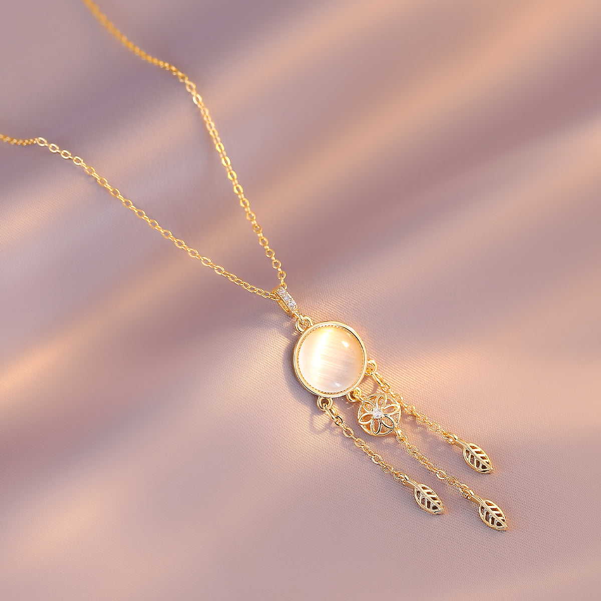 Opal Dreamcatcher Tassel Necklace