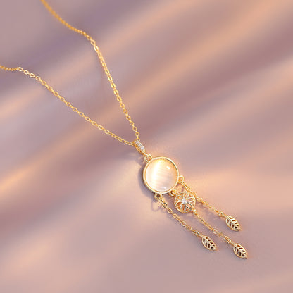 Opal Dreamcatcher Tassel Necklace