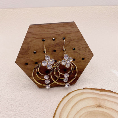🎄CHRISTMAS HOT SALE❄-Hollow Geometric Zircon Circle Earrings