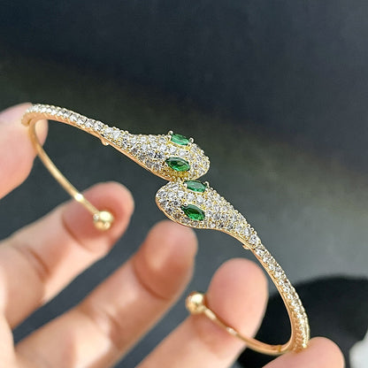 Green Eye Snake Zircon Bracelet