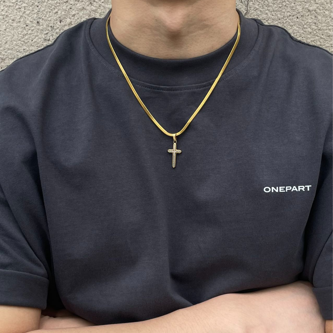 14k Gold Plated CZ CROSS PENDANT