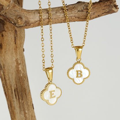 Clover Charms Initial Pendant '18k Gold Plated'