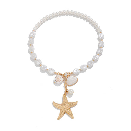 Vintage Pearl With Oversize Starfish Necklace