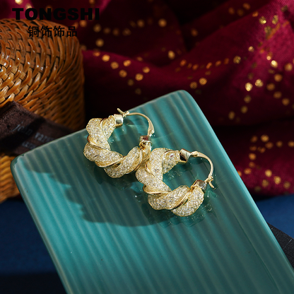 Fashion Premium Silver Mesh Temperament Earrings