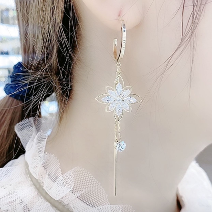 Luxury Zircon Lotus Flower Earrings