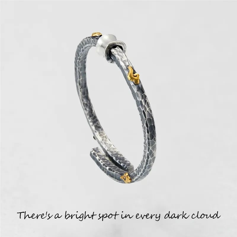 Sterling Silver Bracelet | The Mahayana Heart Sutra | There's a bright spot in every dark cloud