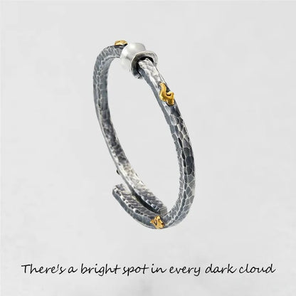 Sterling Silver Bracelet | The Mahayana Heart Sutra | There's a bright spot in every dark cloud