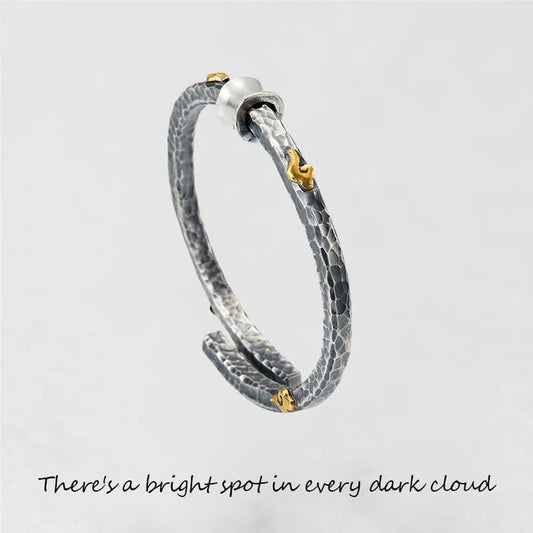 Sterling Silver Bracelet | The Mahayana Heart Sutra | There's a bright spot in every dark cloud