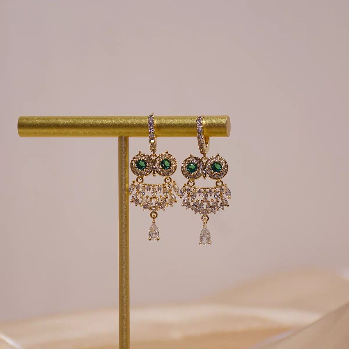 - Owl Zirconia Earrings