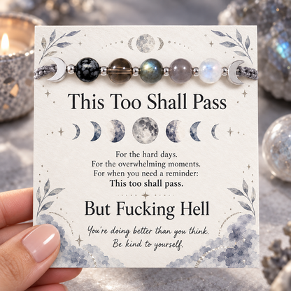 This Too Shall Pass Moon Phases Crystal Bracelet