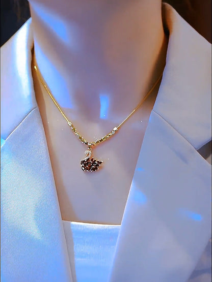 Swan Sterling Silver Pendant with Cubic Zirconia