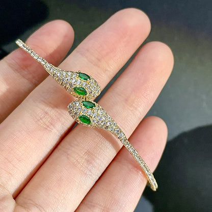 Green Eye Snake Zircon Bracelet