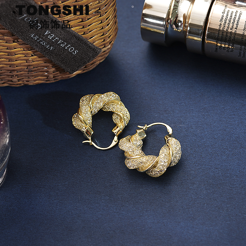 Fashion Premium Silver Mesh Temperament Earrings
