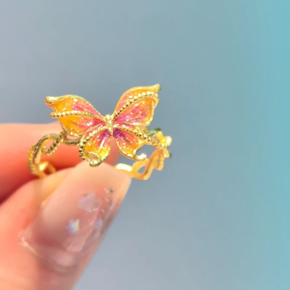 Enameled Fantasy Butterfly Jewelry Set