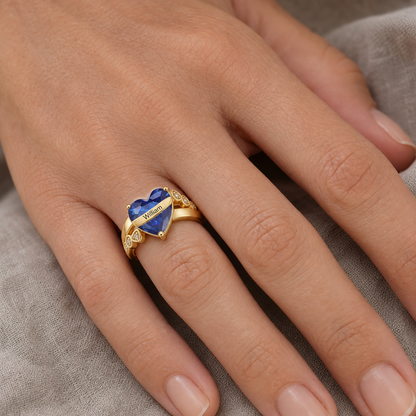 Personalized Memorial Birthstone Ring, Hug From Heaven Gift