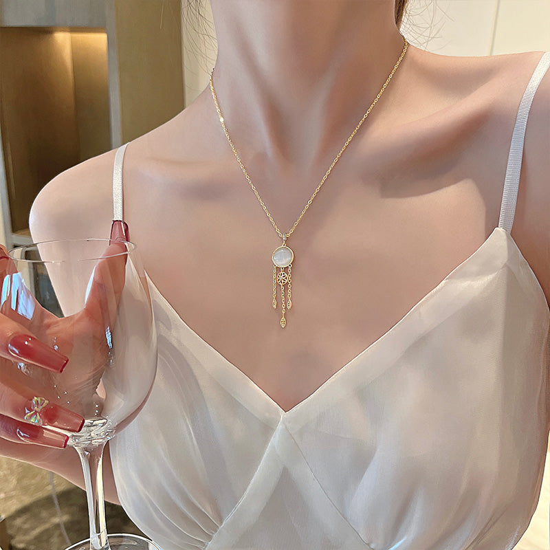 Opal Dreamcatcher Tassel Necklace