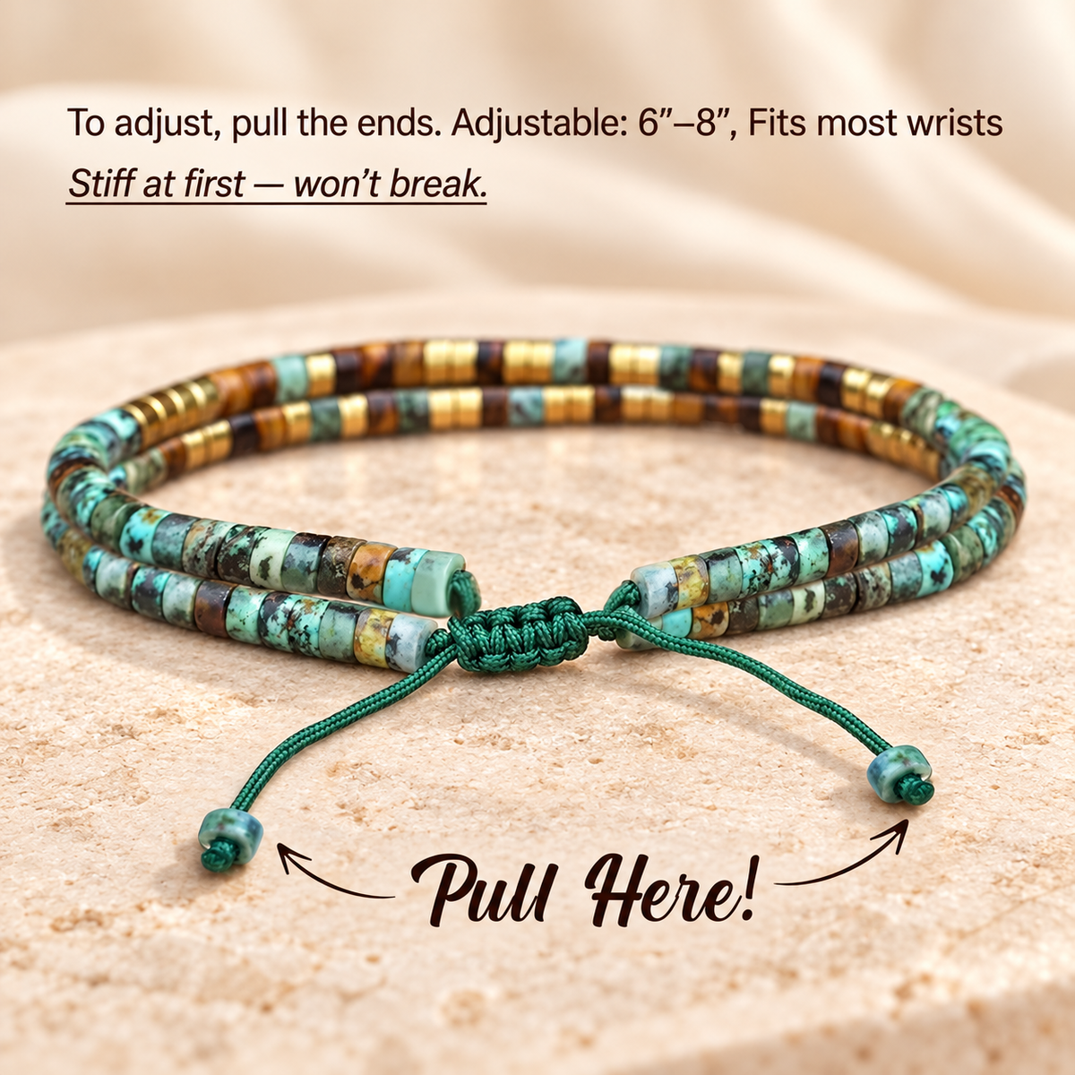 Fuck This Double Layer Morse Code Bracelet with African Turquoise Tiger eye