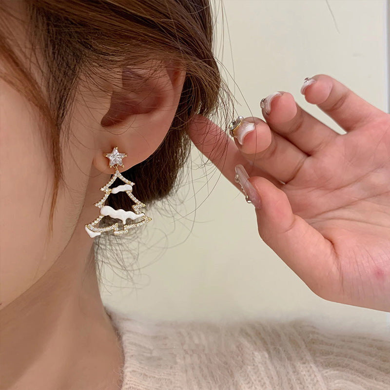 🎄CHRISTMAS HOT SALE❄Christmas tree snow earrings
