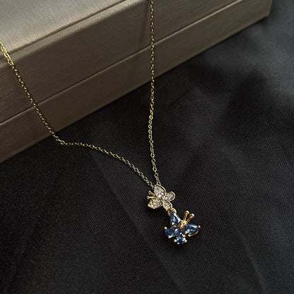 🎄CHRISTMAS HOT SALE❄-Double Butterfly Zircon Necklace🦋