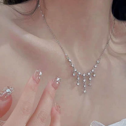 Tassel Zirconia Necklace
