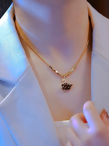 Swan Sterling Silver Pendant with Cubic Zirconia