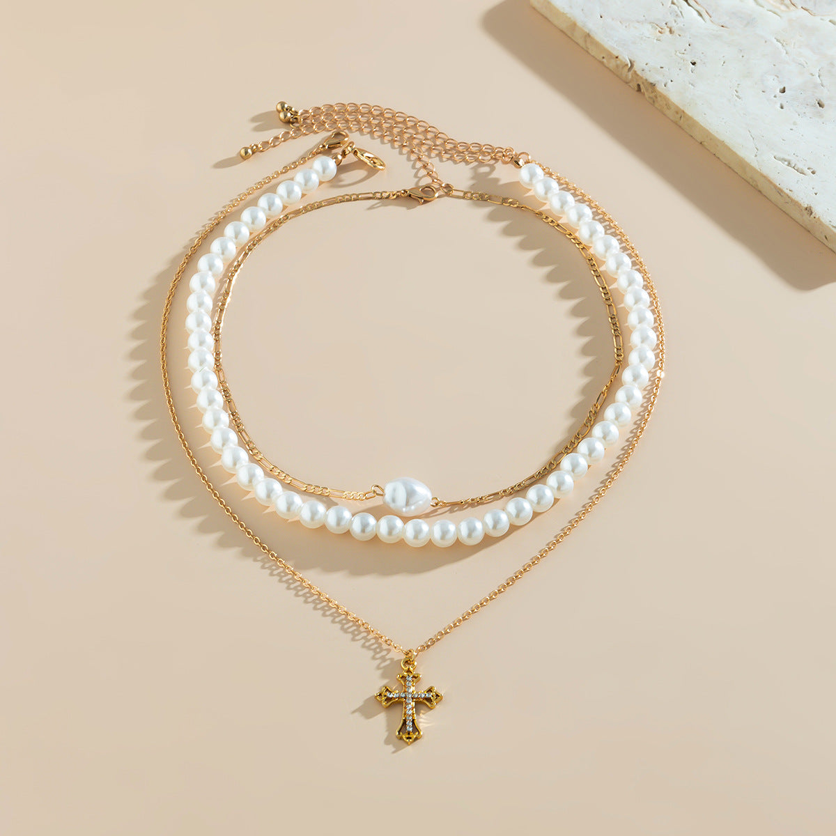 Pearl of Divinity: Cross Pendant Necklace
