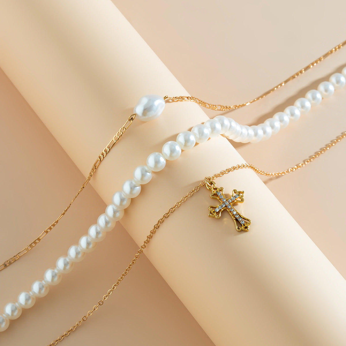 Pearl of Divinity: Cross Pendant Necklace
