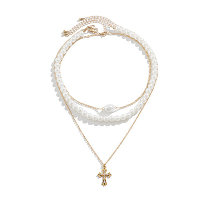 Pearl of Divinity: Cross Pendant Necklace