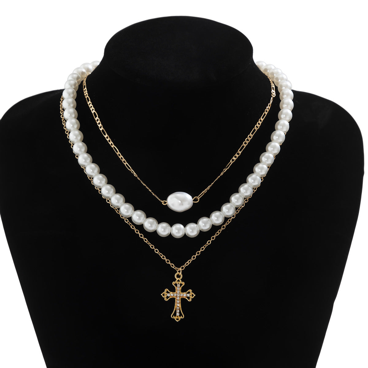 Pearl of Divinity: Cross Pendant Necklace