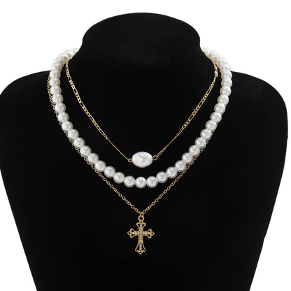 Pearl of Divinity: Cross Pendant Necklace
