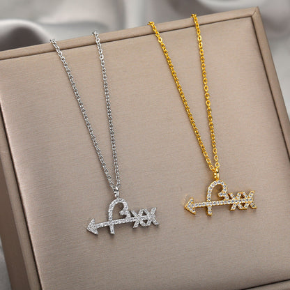 🎁CHRISTMAS PRE SALE 80% OFF🎄 Diamond Arrow and Heart Necklace💘