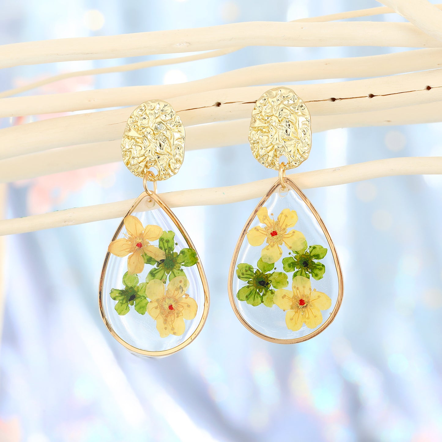 Water Drop Forget Me Not Flower Earrings