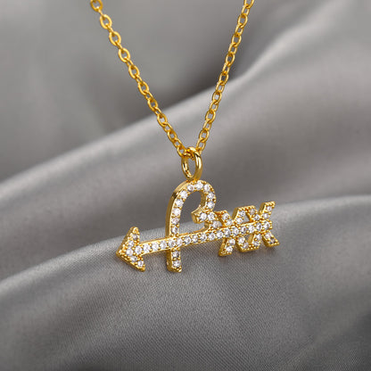 🎁CHRISTMAS PRE SALE 80% OFF🎄 Diamond Arrow and Heart Necklace💘
