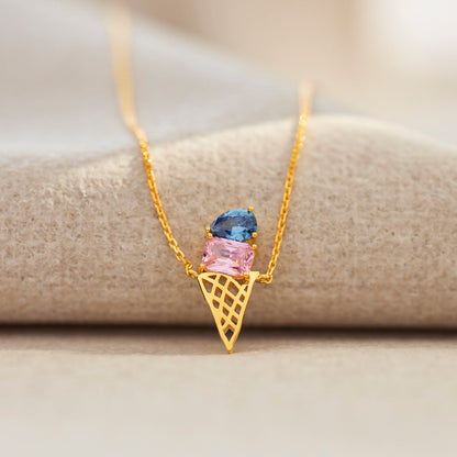 Mama's Sweet Joys - Custon Birthstones Ice Cream Necklace
