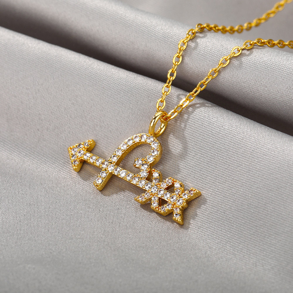 🎁CHRISTMAS PRE SALE 80% OFF🎄 Diamond Arrow and Heart Necklace💘
