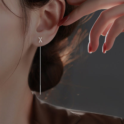 Shiny Silver Alphabet Earrings