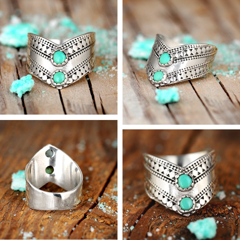 Two Stone Turquoise Ring
