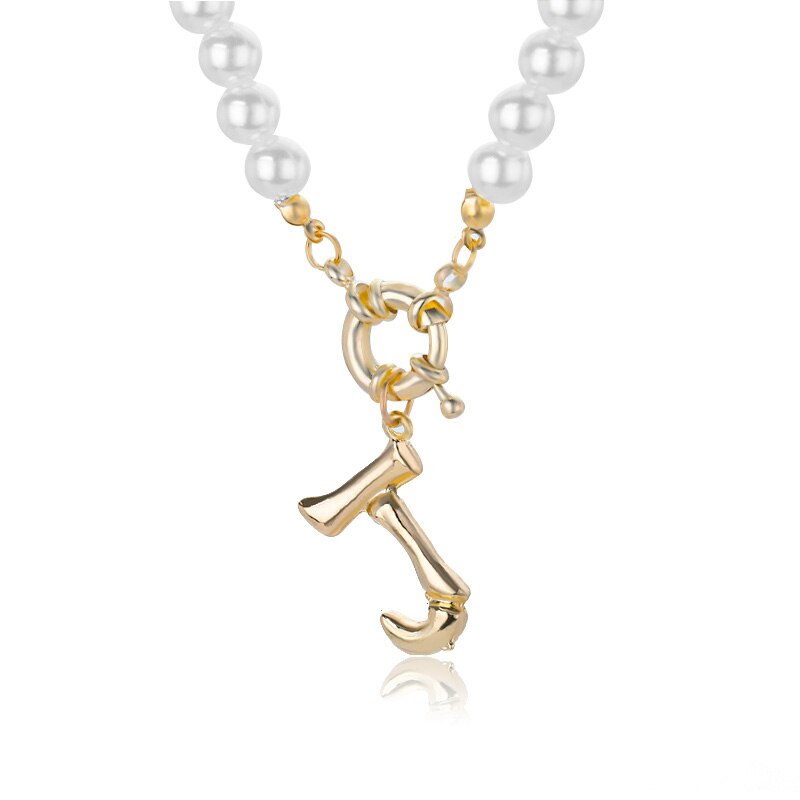Personal Pearl Necklace Choker Alphabet A-Z