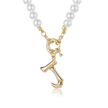 Personal Pearl Necklace Choker Alphabet A-Z