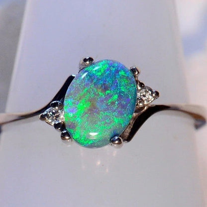 Oval Cut Fire Opal Ring