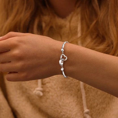 For Love - Distance and Time Will Never Break us Apart Heart to Heart Bracelet