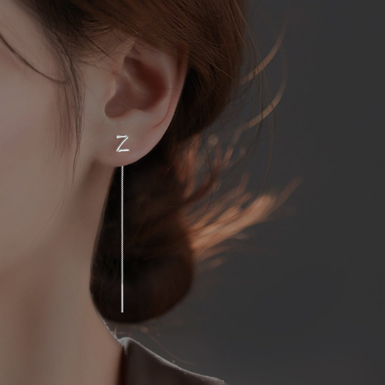 Shiny Silver Alphabet Earrings