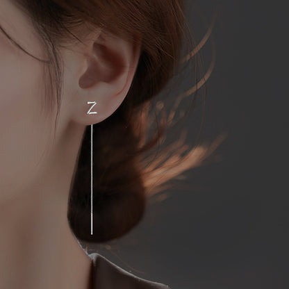 Shiny Silver Alphabet Earrings