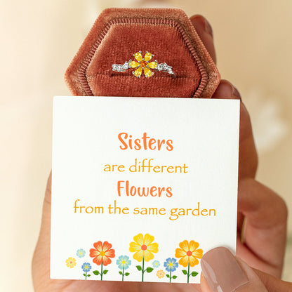 For Sisters Gem Flower Ring