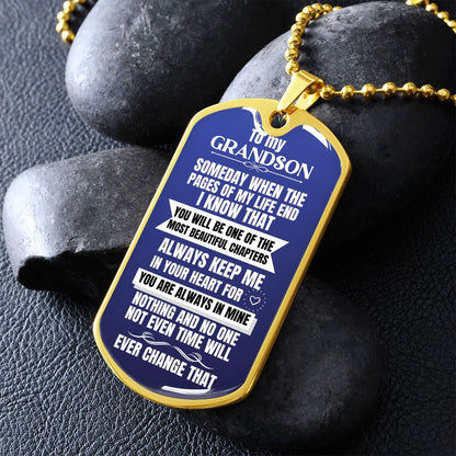 To my Grandson Necklace - Someday When The Pages of My Life End