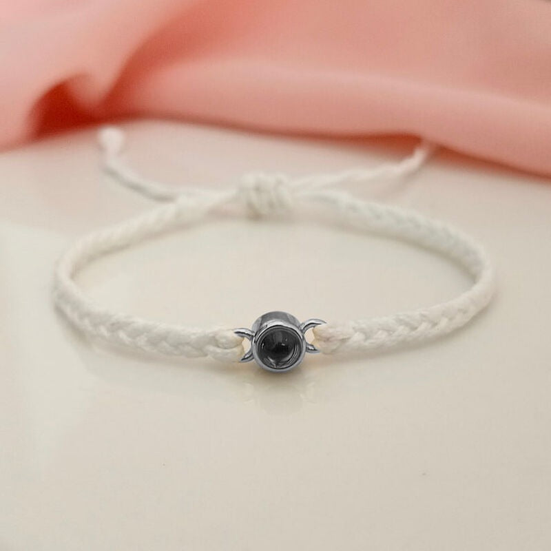 Sterling Silver Personalized Rope Picture Projection Bracelet Sincere Gift