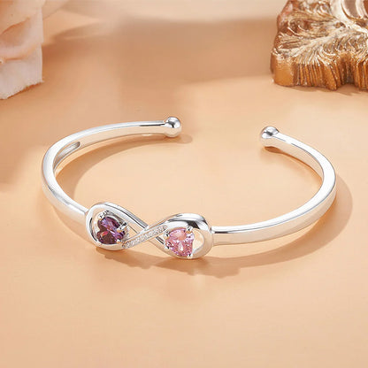 To My Granddaughter- Keep Me In Your Heart Infinity Custom Birthstones Bracelet