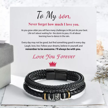 TO MY SON I WILL ALWAYS BE WITH YOU BRACELET