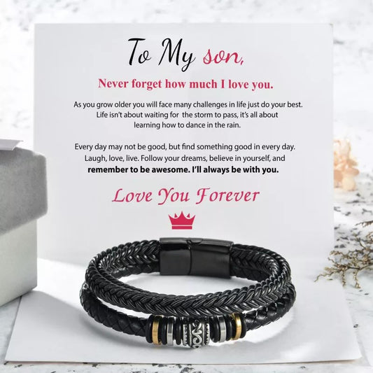 TO MY SON I WILL ALWAYS BE WITH YOU BRACELET